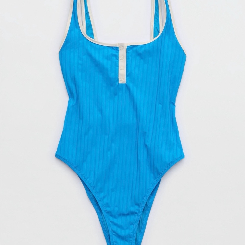 NWOT aerie One-Piece Cheeky Swimsuit with Button-Front